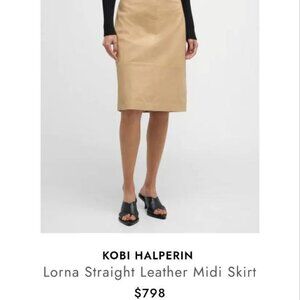 Kobi Halperin 100% Goat Leather Lorna Straight Midi Skirt size 6. New with tags.